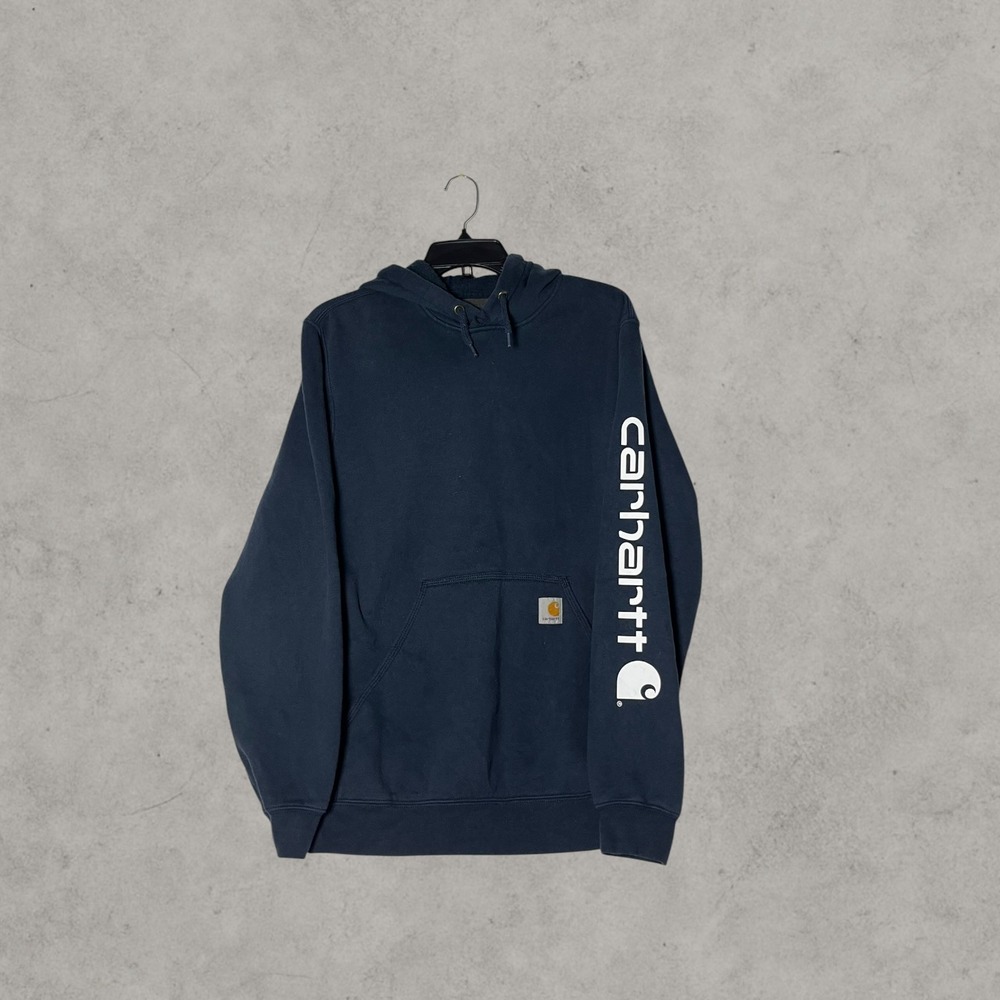 Carhartt Mens Midweight Hooded Logo Sweatshirt Navy Blue K288 NVY Hoodie